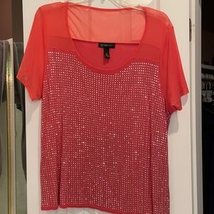 INC 3x orange short sleeve blouse